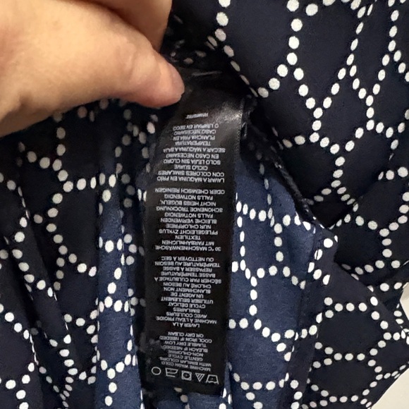 Adrianna Papell Navy Geometric Shirt - Picture 6 of 7